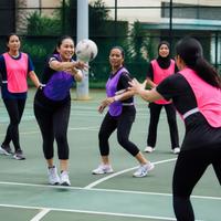 Illustration: women playing netball